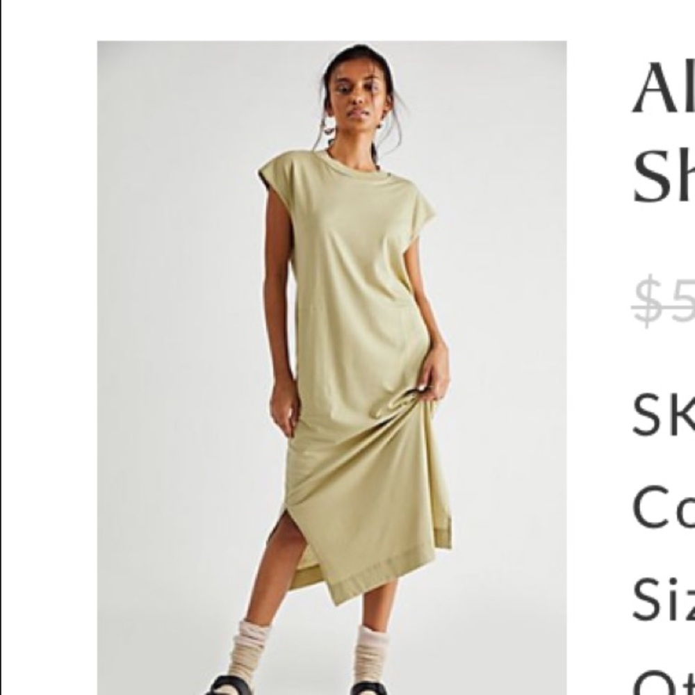 Free people all day long midi tshirt dress